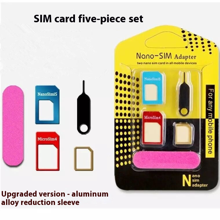 Metal SIM Support Sleeve Card Slot Standard pour Micro SIM Phone Restorer Aluminium Alliage Fiv