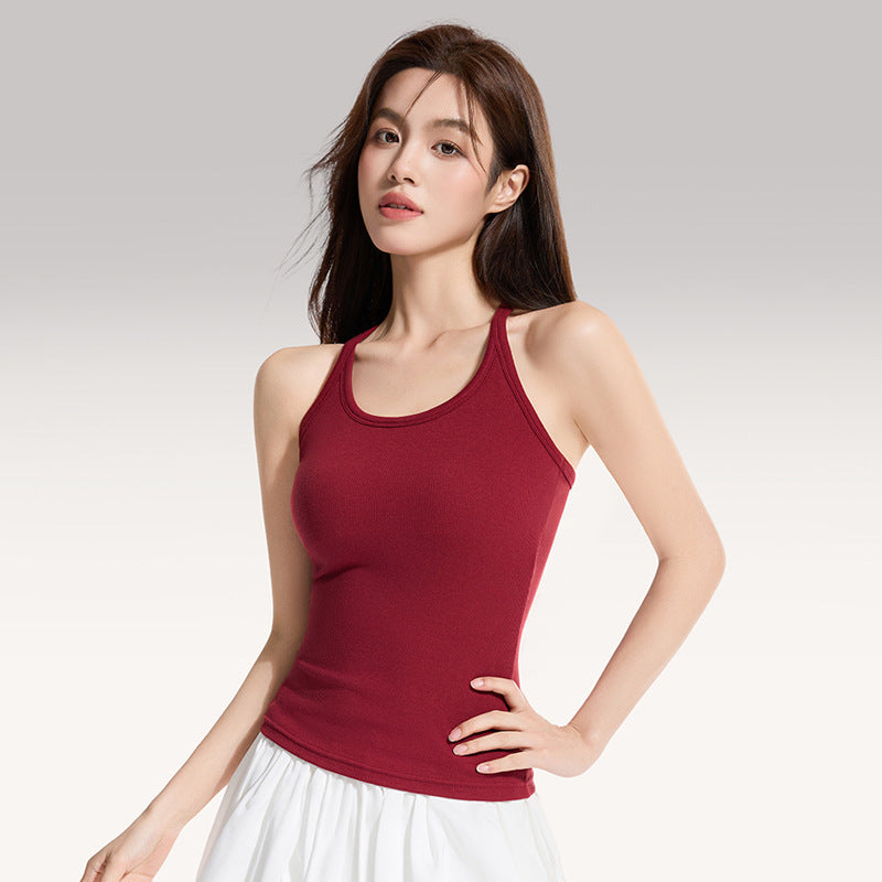 Femmes Summer Slim-Fit One-Piece Back-Show Top