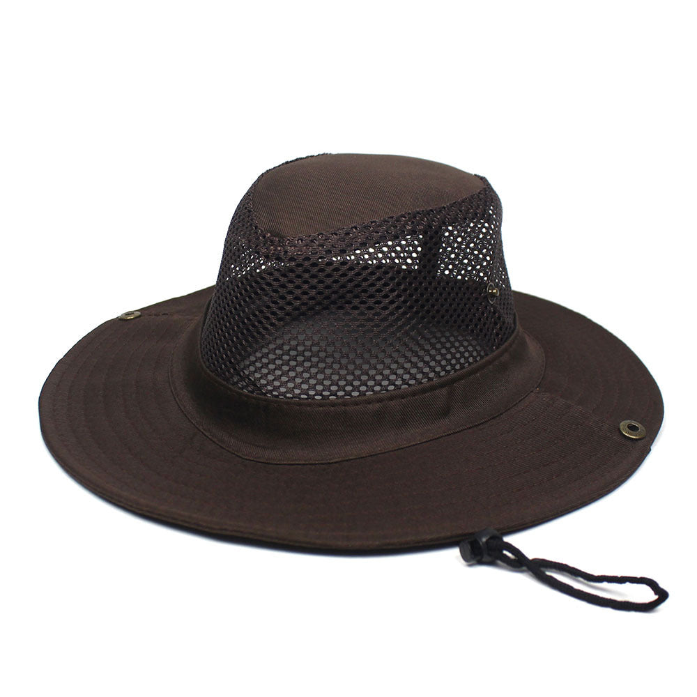 Patchwork Mesh Breathable Bucket Hat Pêche Cyclisme Windproof Protection solaire pliable