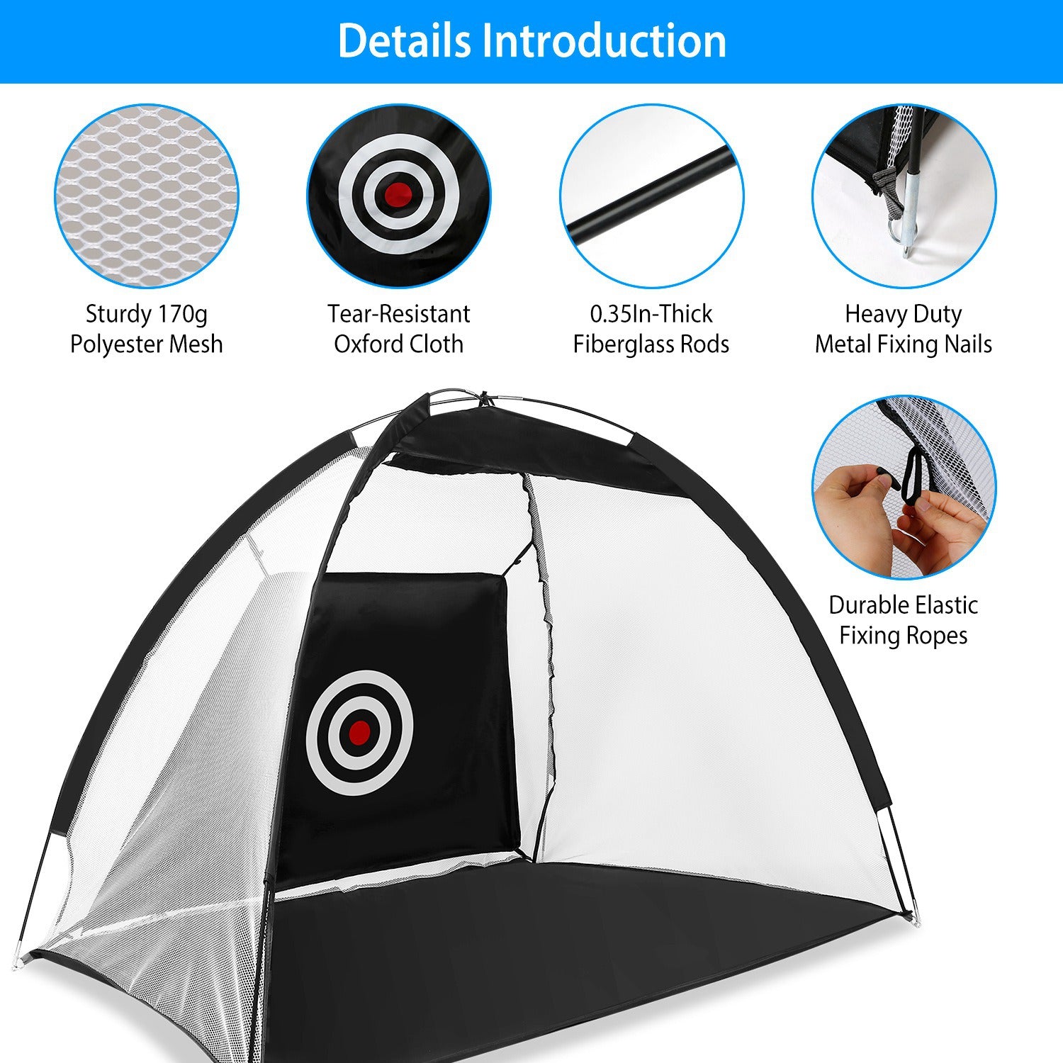 Golf Net Golf Training Aides Pratique Nets Conduite Filets avec Cible Cloth Carry Bag