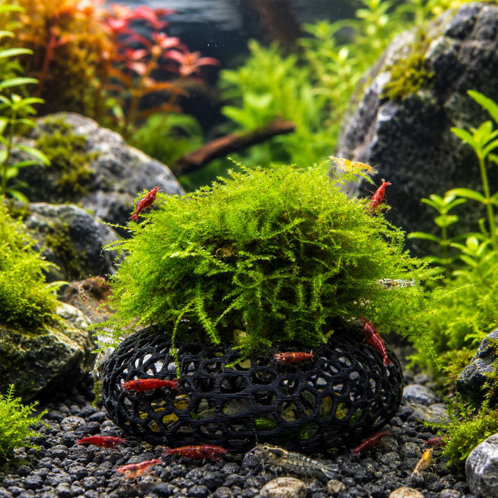 Grotte de crevettes pour la mousse et les plantes