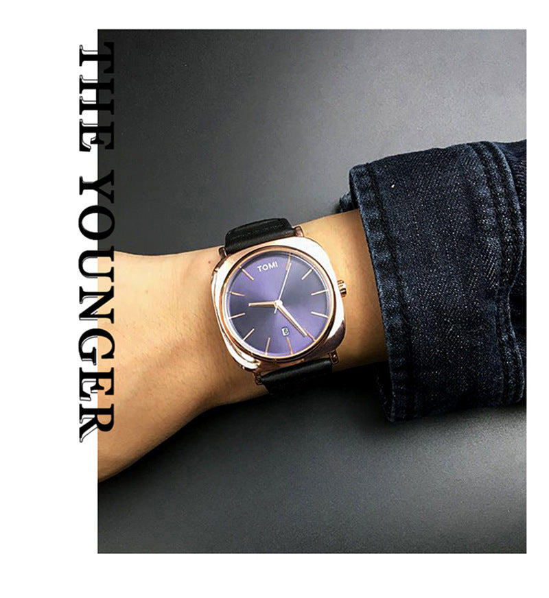 Calendrier carré Montre de mode pour hommes d'affaires