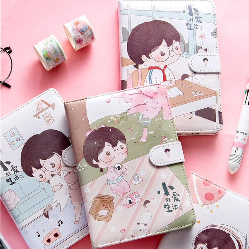 Fruit Print Notebook Planner Magnetic Buckle PU NoteBook Annuals Agenda Couleur Illustration