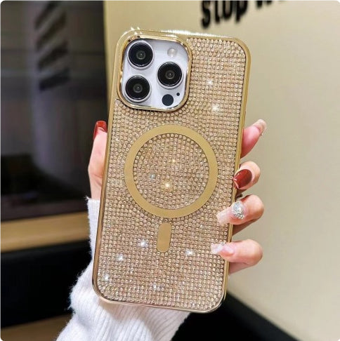 Cas téléphonique Strass Electroplating Protection Manche