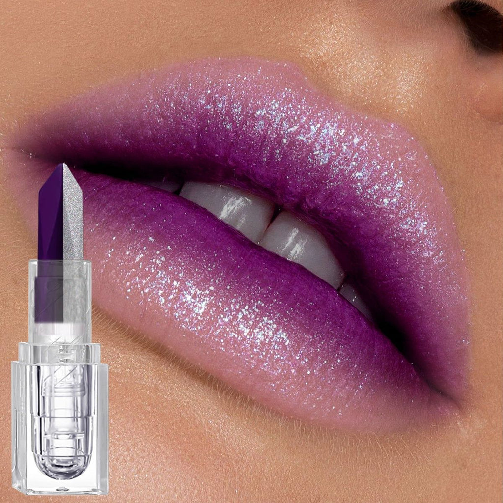 Soft-matte, Dual-tone, 2-en-1 Matt Longwear Mud à lèvres avec un perlé, irisé, et velours