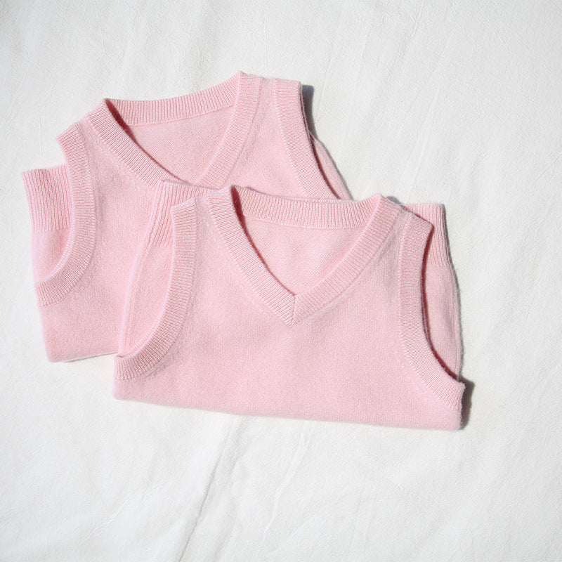 Boys' cashmere casual sleeveless jacket