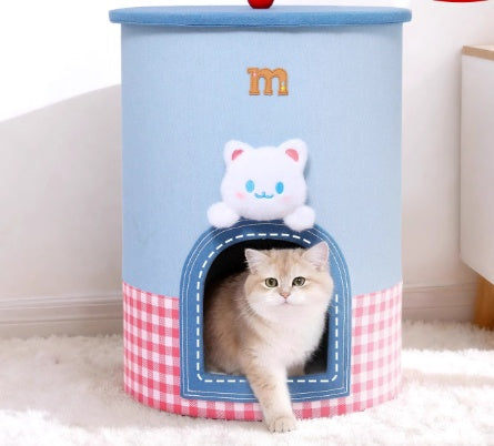 Tree Space-Saving All-in-One Cat Bed and Scratching Post