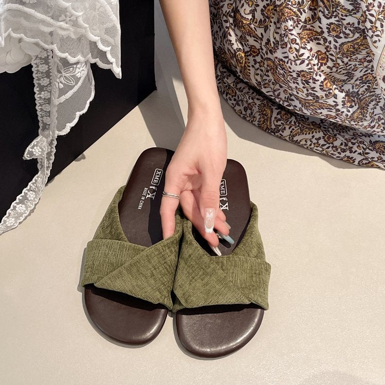 Sandales Élégantes de la plage Versatile style forêt rétro Hong K