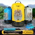 Outdoor backpack with IPX7 wet/dry compartment