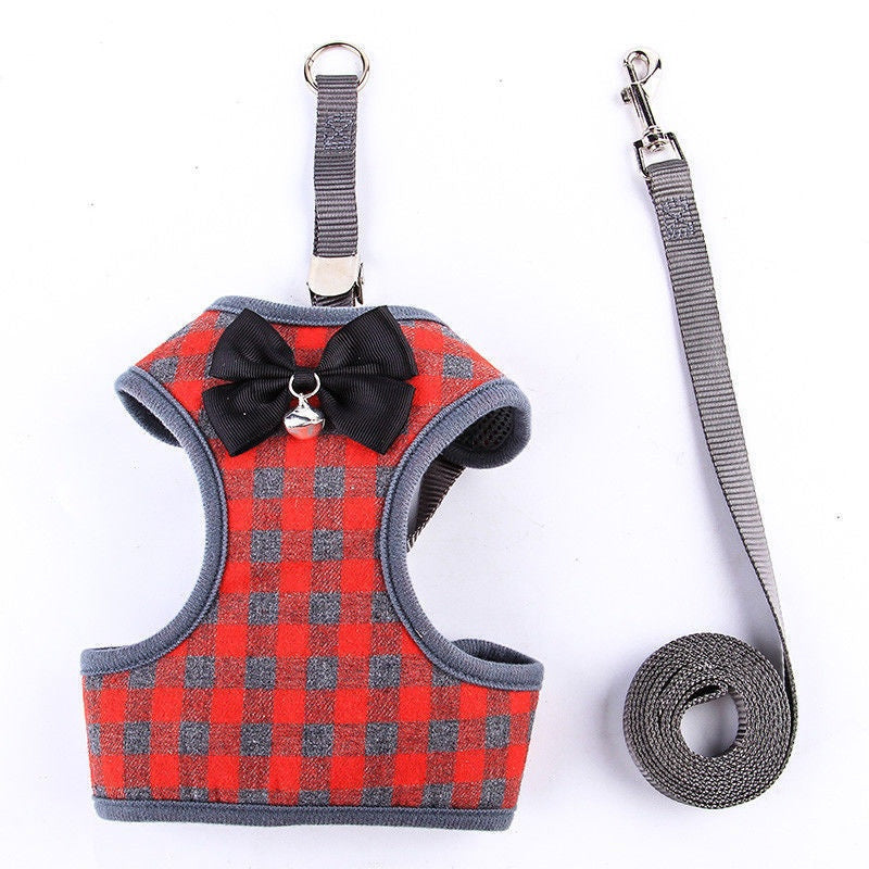 Leash de style vestois pour les chats et les chiens à pied