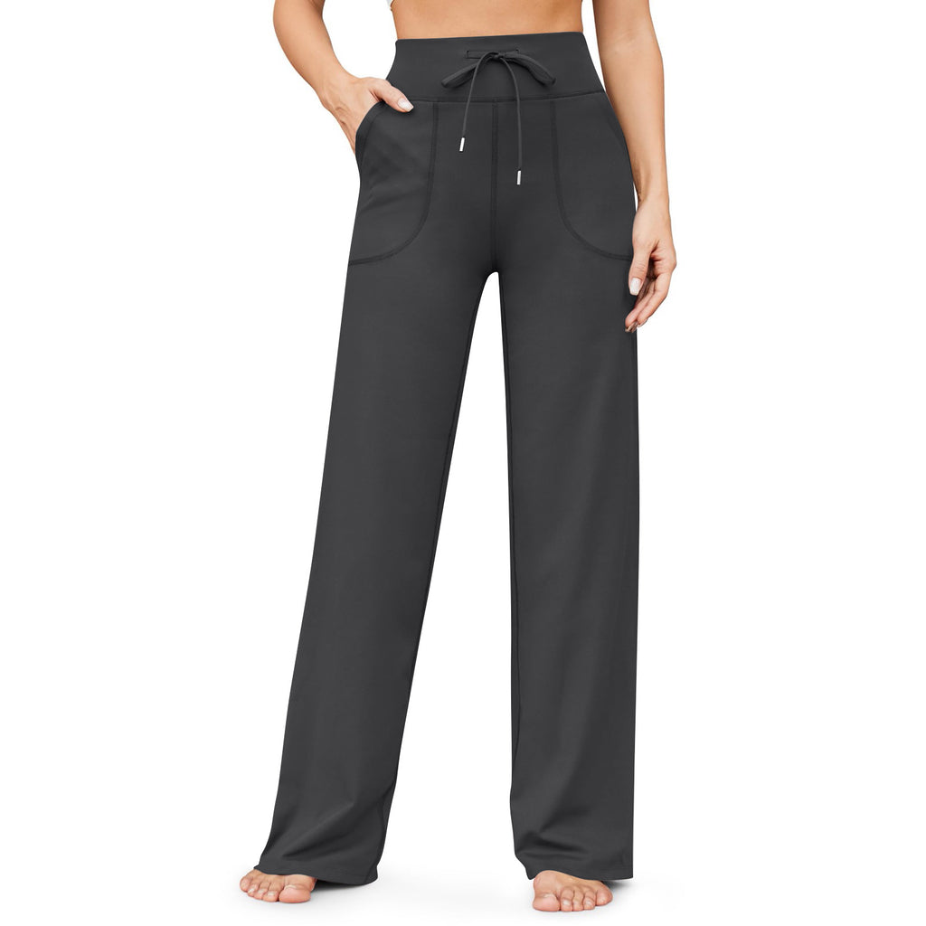 L'Europe et les États-Unis La haute taille des femmes Micro Horn Pantalon de yoga Drawstring Pocket Sp