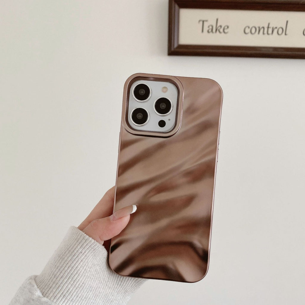 Housse de téléphone plissée de couleur solide anti-chute