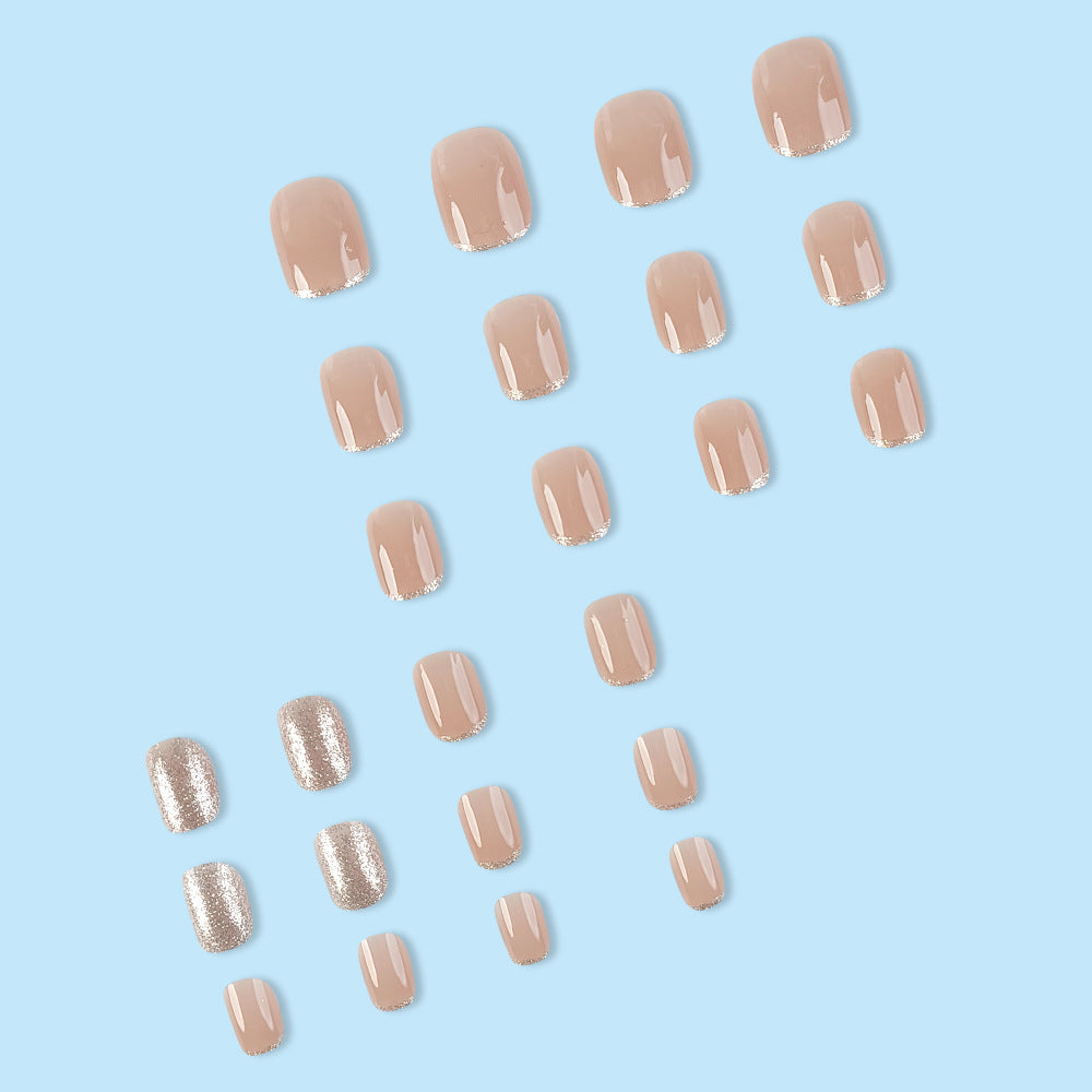 Poudre de velours pur carré 24-pièces avec gouttière et shimmer design Nail Art Set