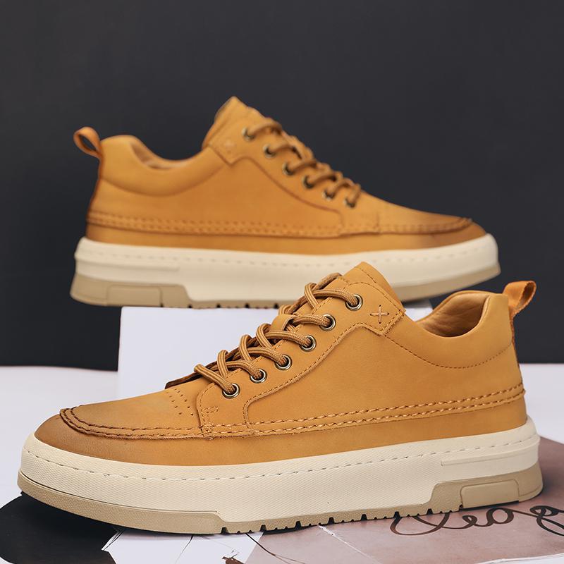 Première couche Cowhide Confortable Mode Homme Chaussures Casual Sneaker