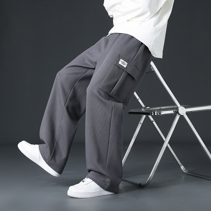 Pantalons casual masculins sans drapage et large jambe