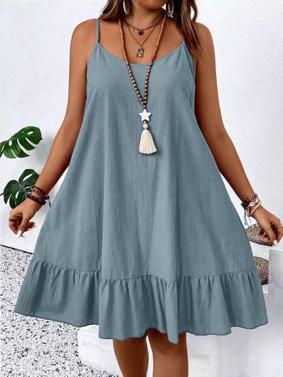 Robe courte large en forme de spaghetti