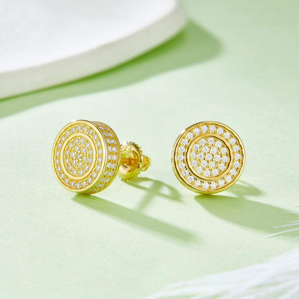 S925 Argent Sterling 190pcs D Couleur VVS1 Moissanite Double Boucles d'oreilles Halo Stud 10,8mm Vis