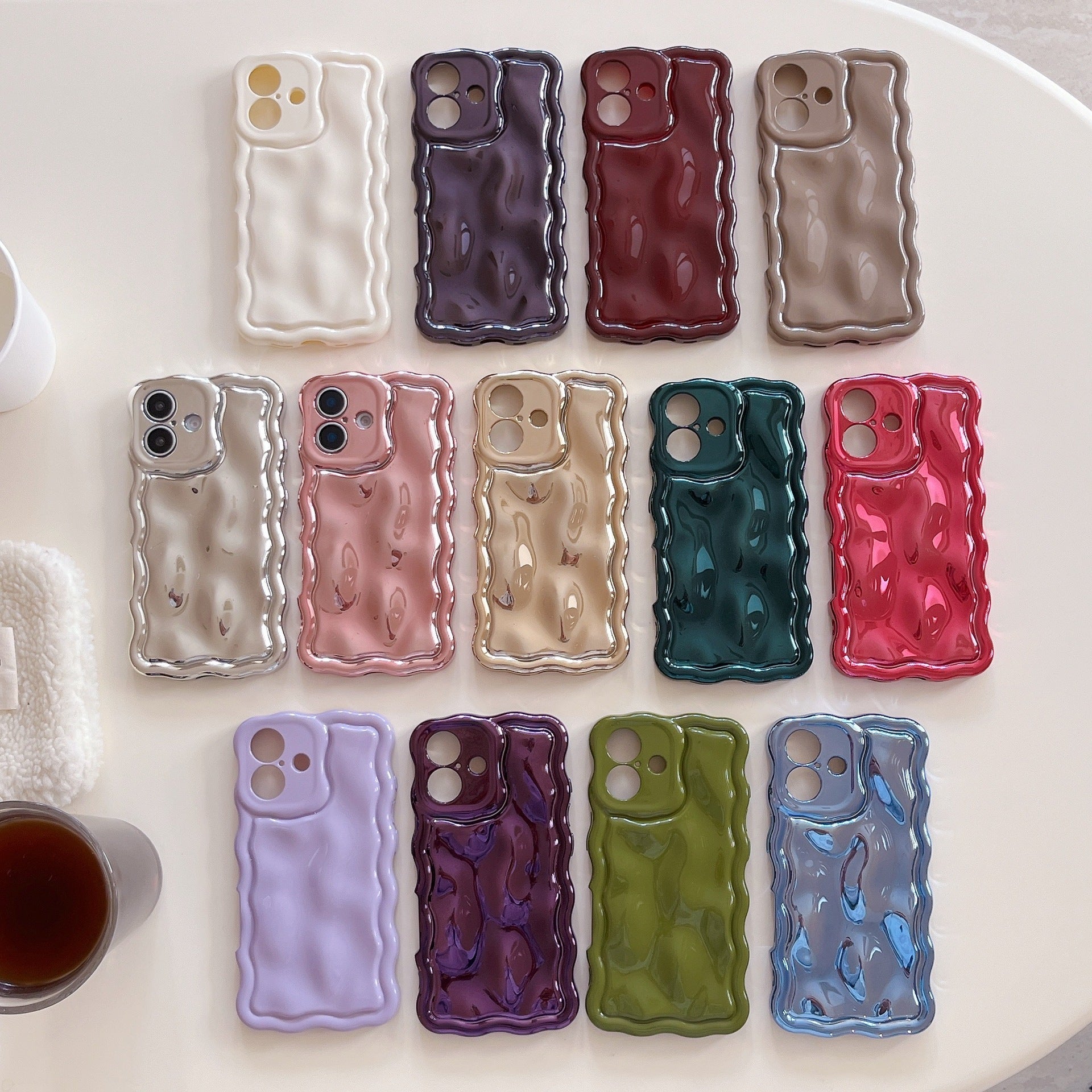 Ins Niche Water Ripple pour 17pro Max Phone Case