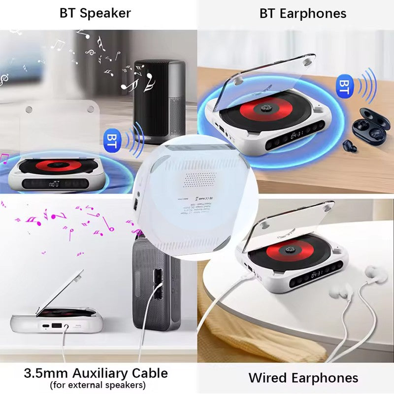 Lecteur CD rechargeable avec lecteur Cd personnel portable Bluetooth pour voiture