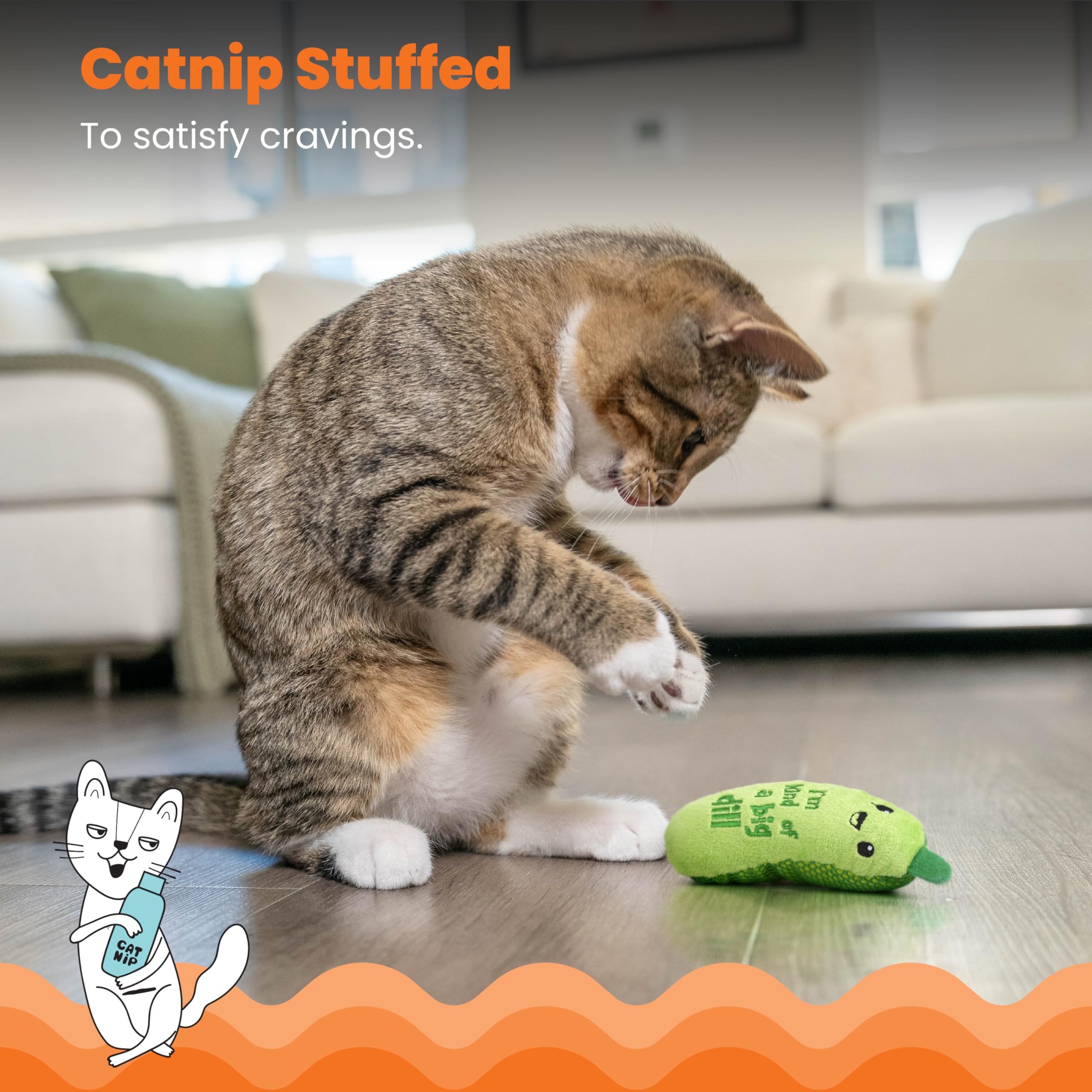 Jouet de chat de kicker de cornichon - Jouet de friandises en peluche Et mesh dentaire