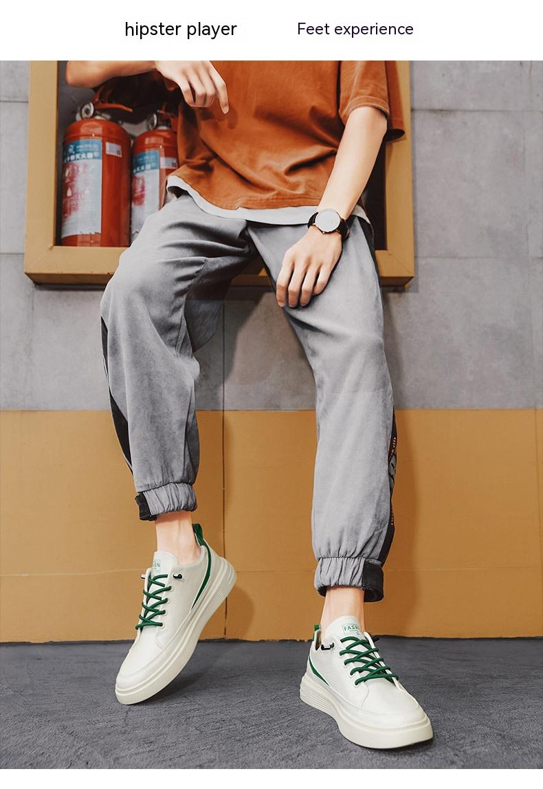 Style coréen Fashionable All-match Blanc Chaussures Homme mince Casual Respirant Toile Sneaker
