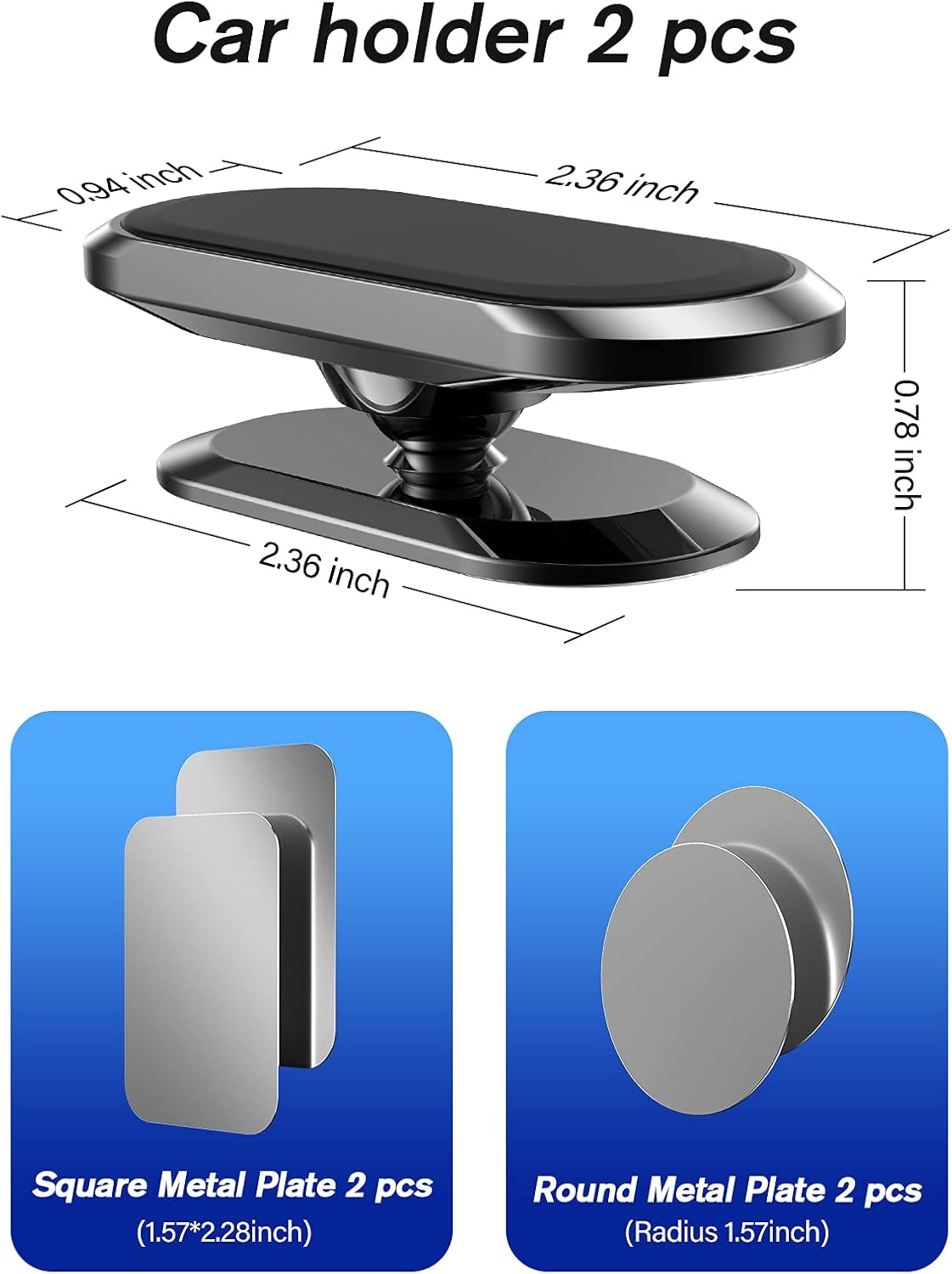 2 Pack Strong Magnetic Car Phone Holder Powerful Magnet Upgrade 360 Degree