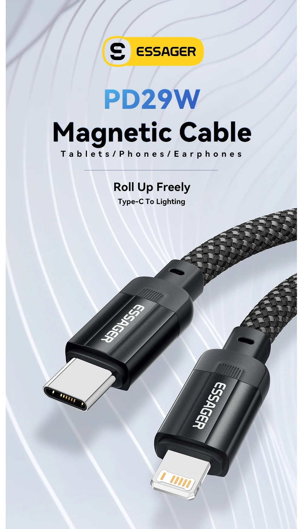 Câble de données magnétique adapté pour 14 tablettes de téléphone mobile charge rapide