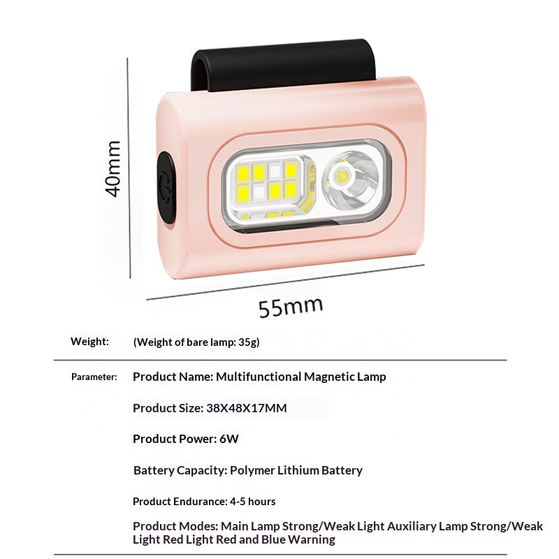 Lampe de poitrine magnétique en silicone rouge-lumière portable pour la course de nuit