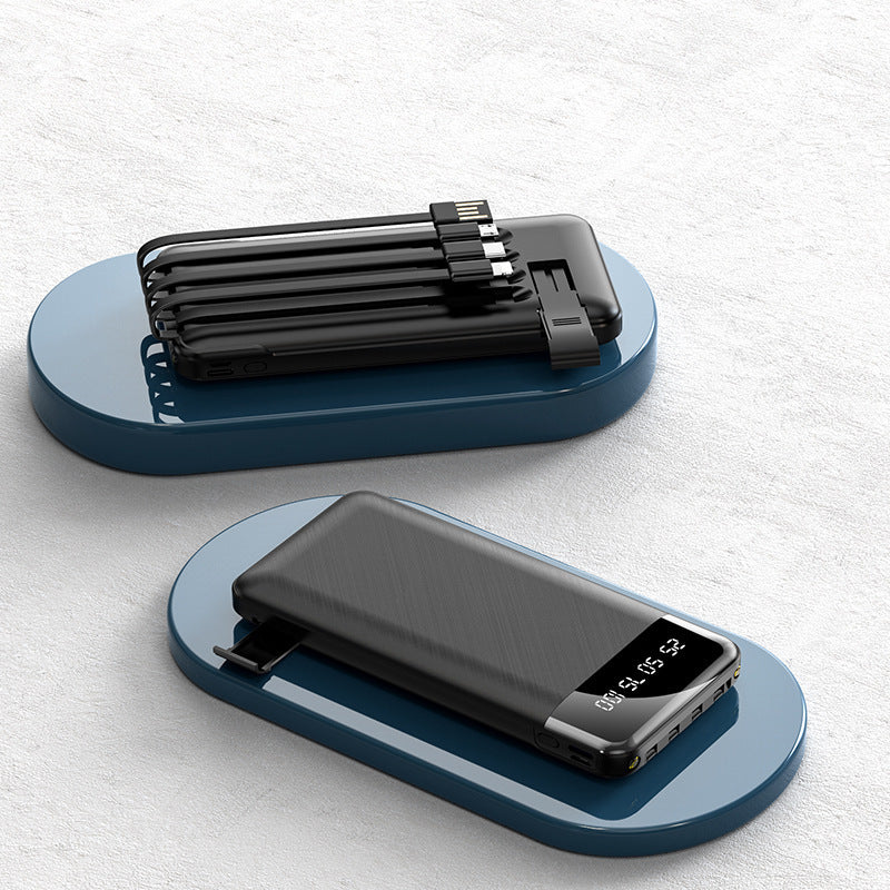 Portable ultra-mince avec banque d'alimentation par câble Grande capacité Alimentation mobile