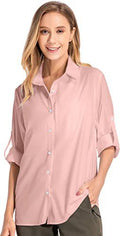 Chemise à manches longues de protection contre le soleil pour femmes Pêche à l'extérieur Pêche rapide Chemise de randonnée