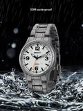 Bernie Hommes Imperméable Haute Lumineuse Titane Alliage Montre Quartz