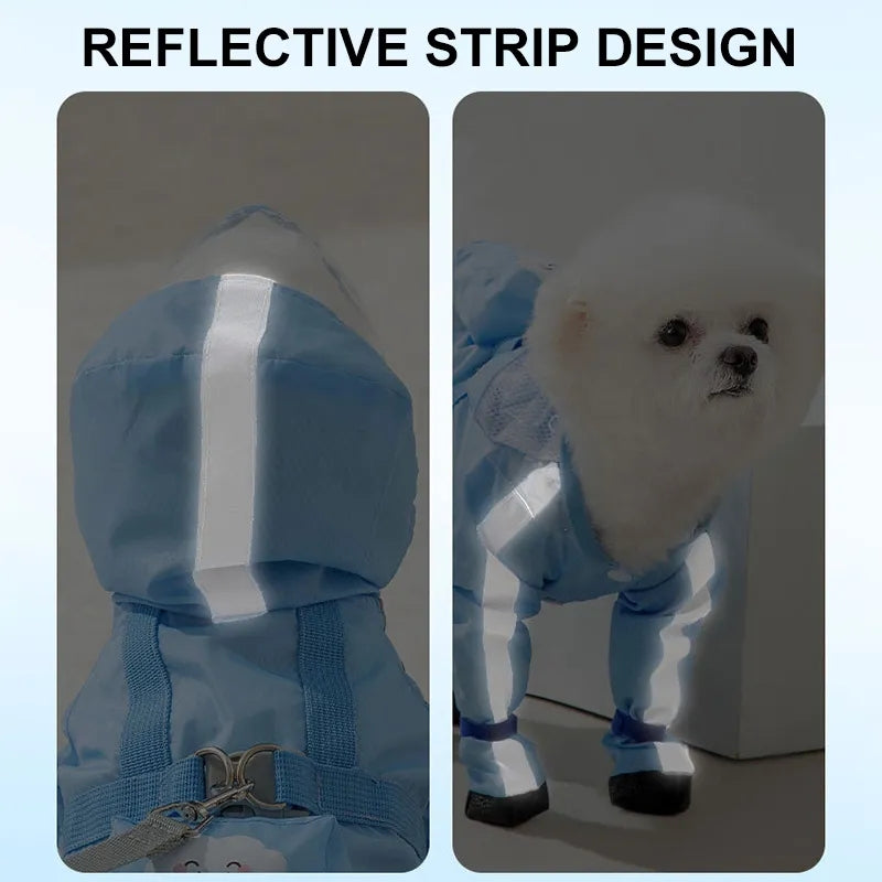 Pet Puppy Dog Raincoat Rain Jacket Coverage 4 Jambes Full Body Protection Waterproof Rainboo