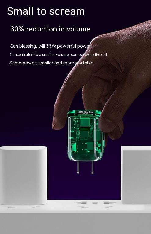Gallium Nitride Transparent Punk Mecha Chargeur Mesure moyenne Fiche de charge Super rapide