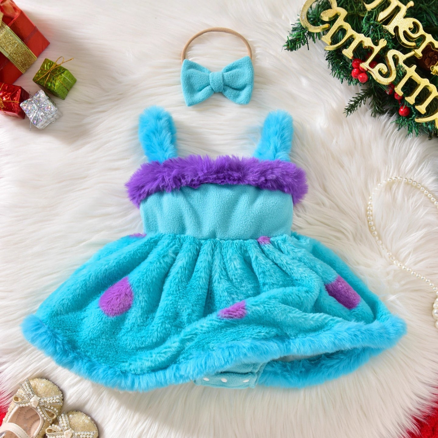 Robe de dessus de laine de sangle bébé fille