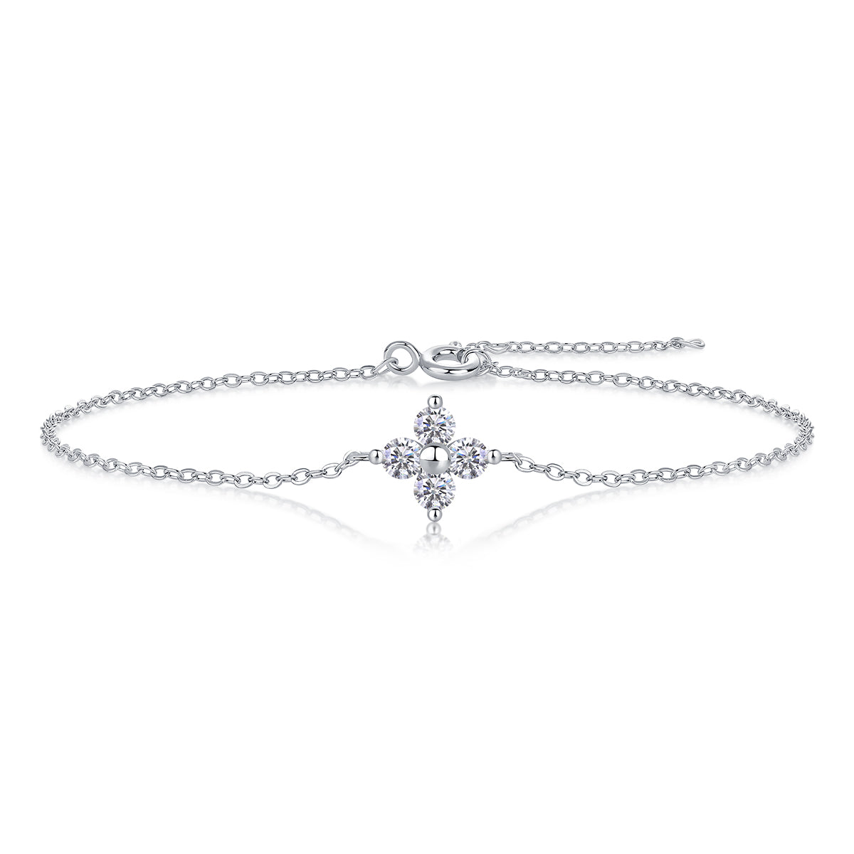S925 Bracelet en argent 1.6g Cross Moissanite