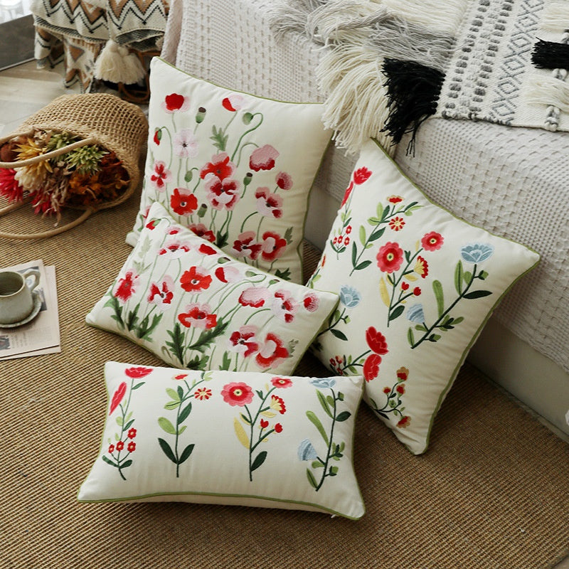 Brodé Floral Trim Sofachambre à coucher Oreiller