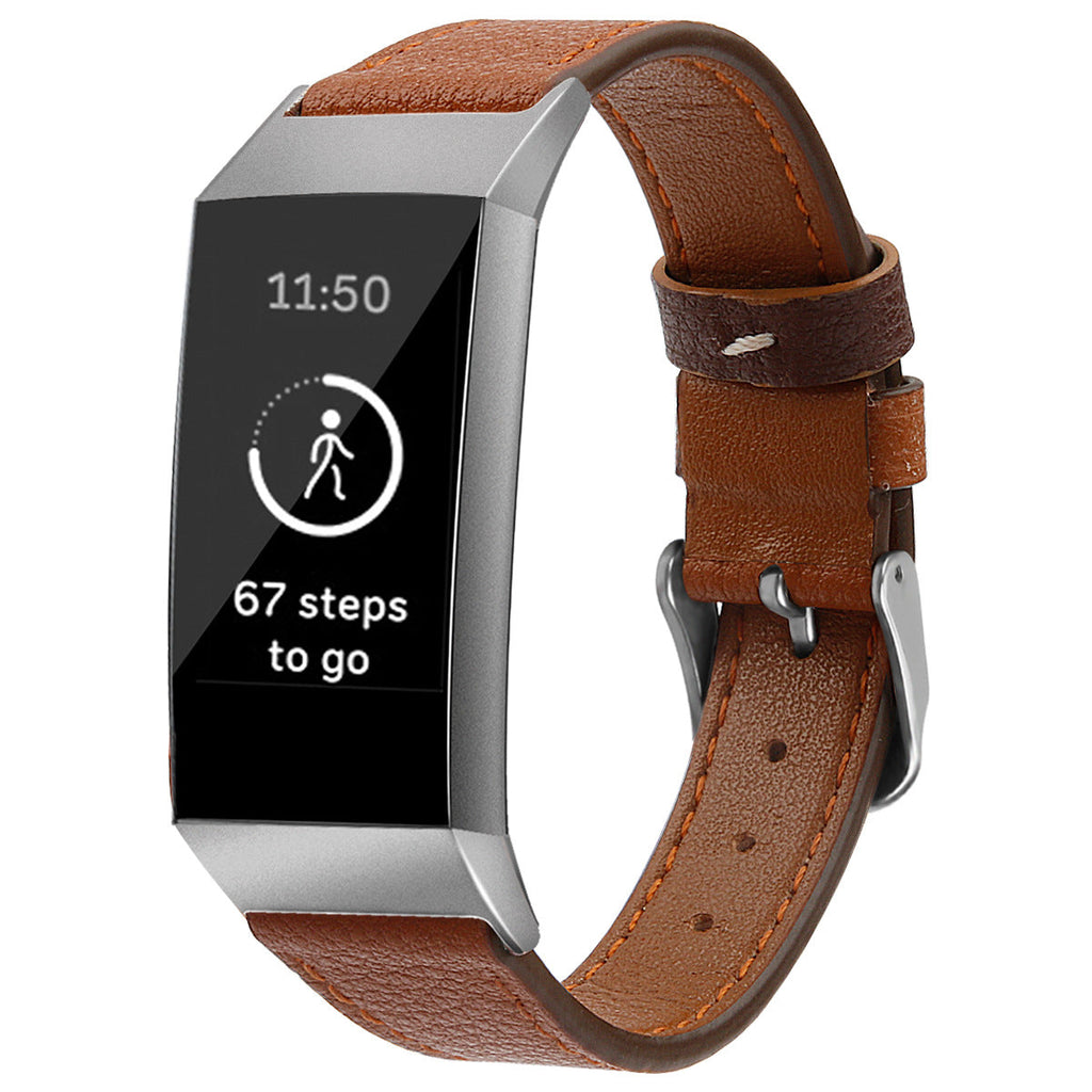 Pour Fitbit Charge34 Smart Watch Bracelet en cuir véritable Première couche Cowhide