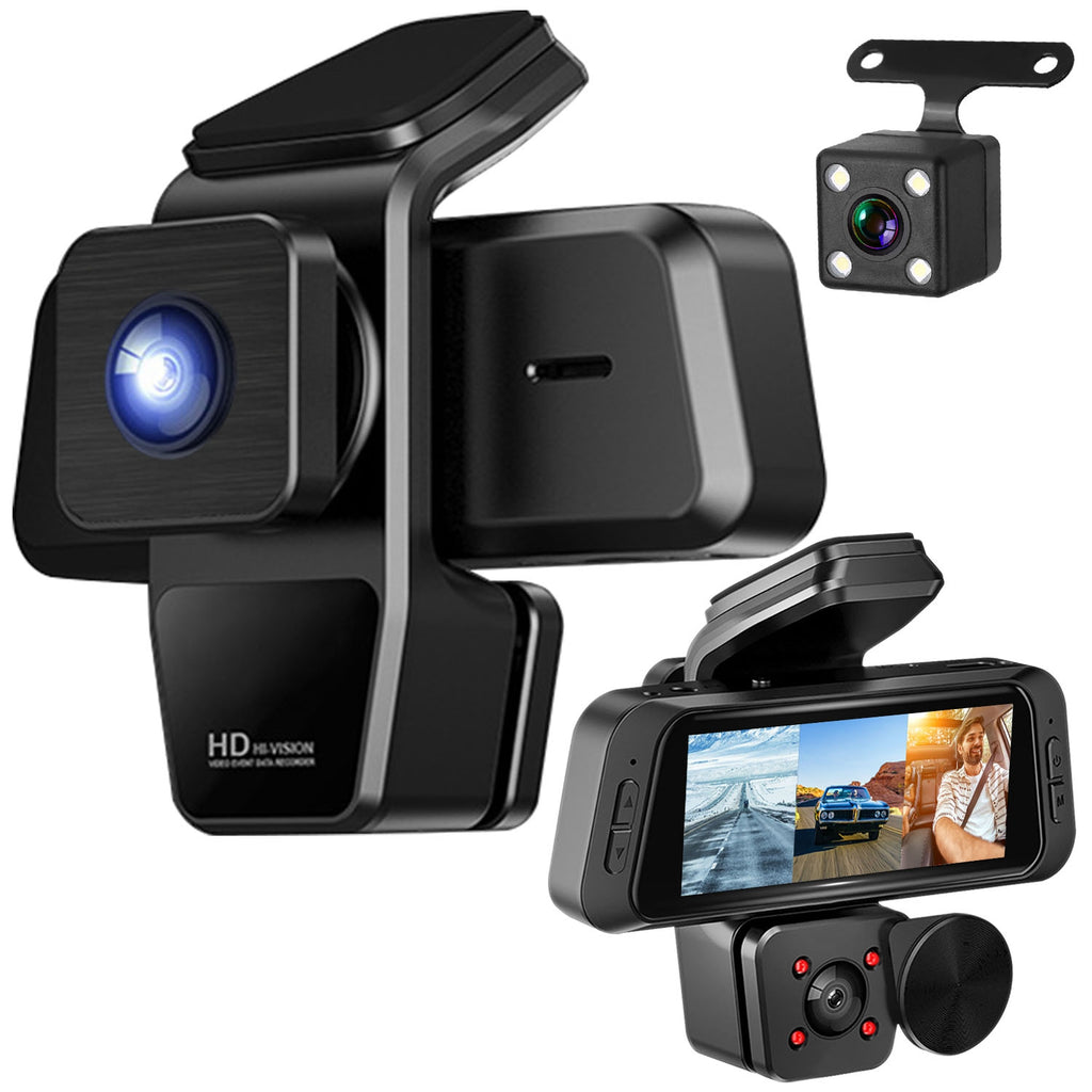 1080P FHD 3 Channel WiFi Dash Cam 170 Degree Wide Angle Caméra de voiture triple avec IR Night G