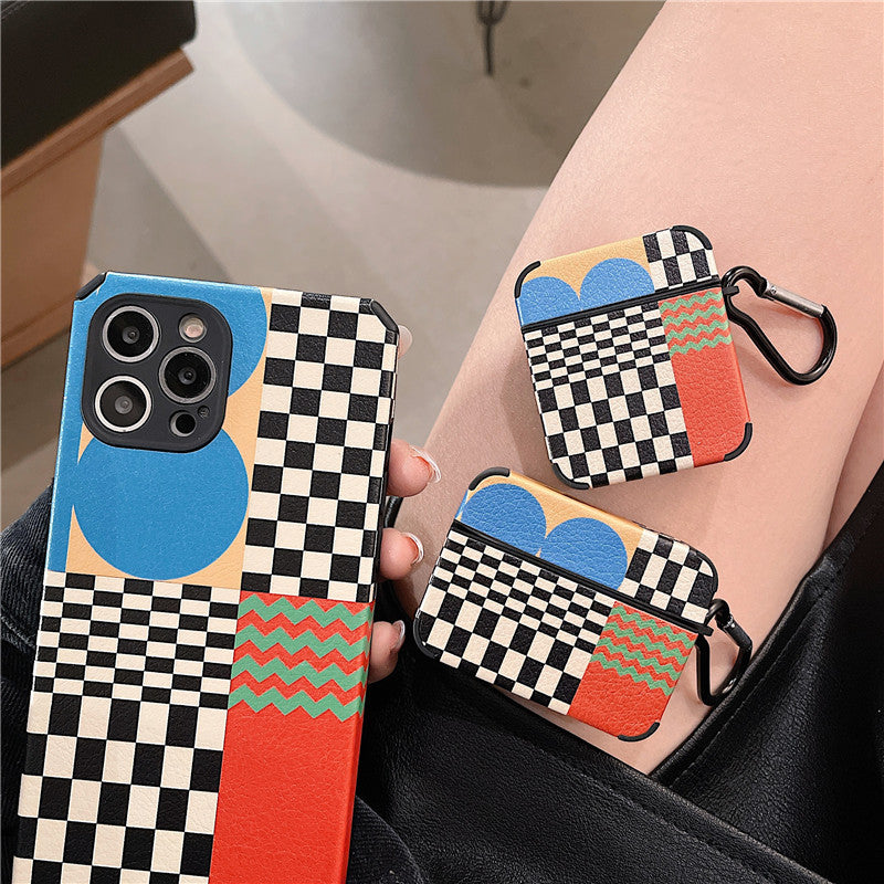 Style coréen Ins Retro Plaid Protection Shell