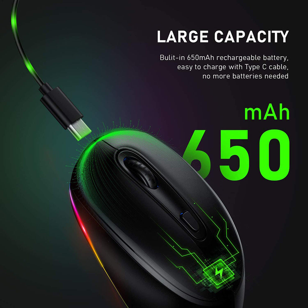 24g Souris sans fil 1600dpi Ergonomic rechargeable
