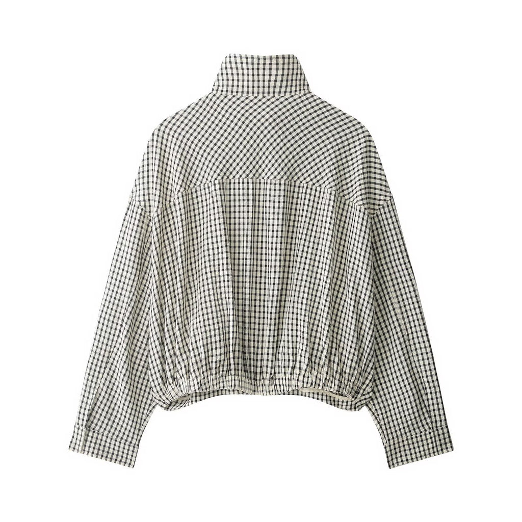 Veste d'aviateur en Plaid de style Commuter pour femme