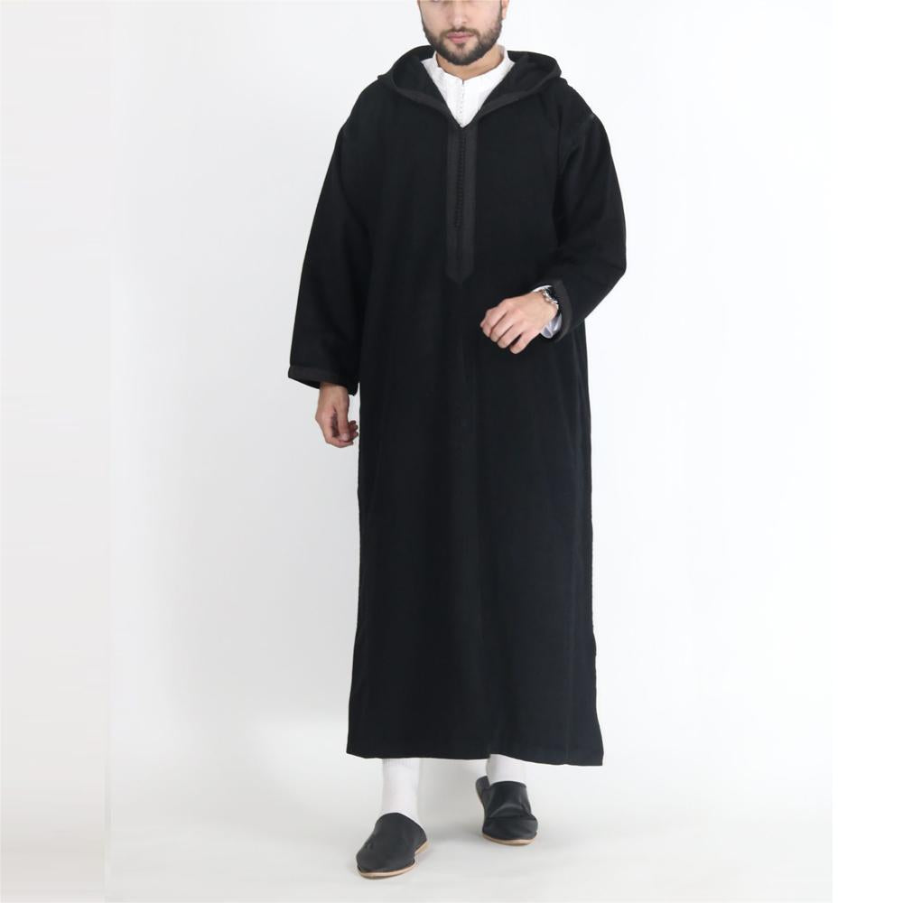 Chemise à capuche pour hommes de style arabe Robe musulmane
