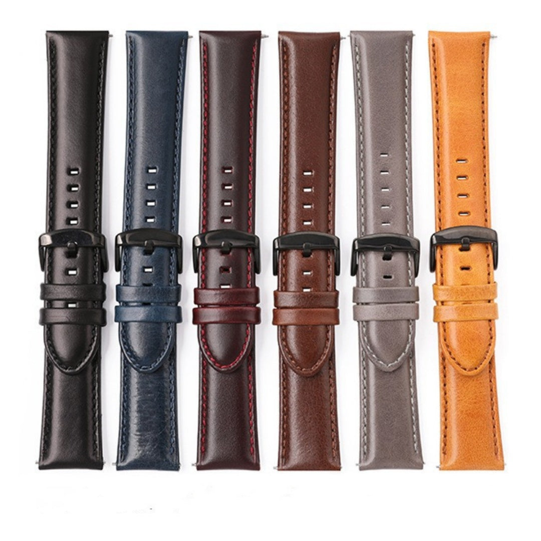 Bracelet de montre en cuir de vache tout-match Crazy Horse Pattern En cuir Smart Watch Band