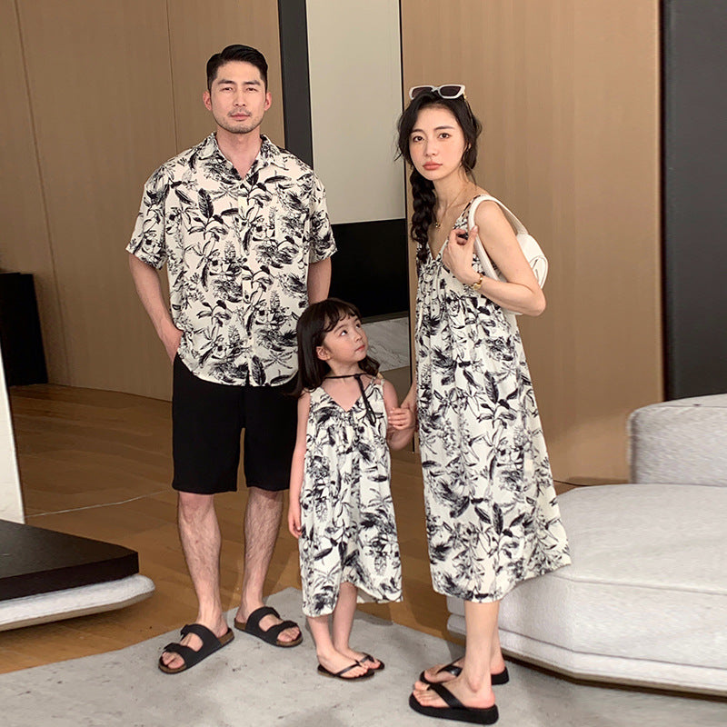 Chemise à manches courtes imprimée de style Resort pour vêtements de plage