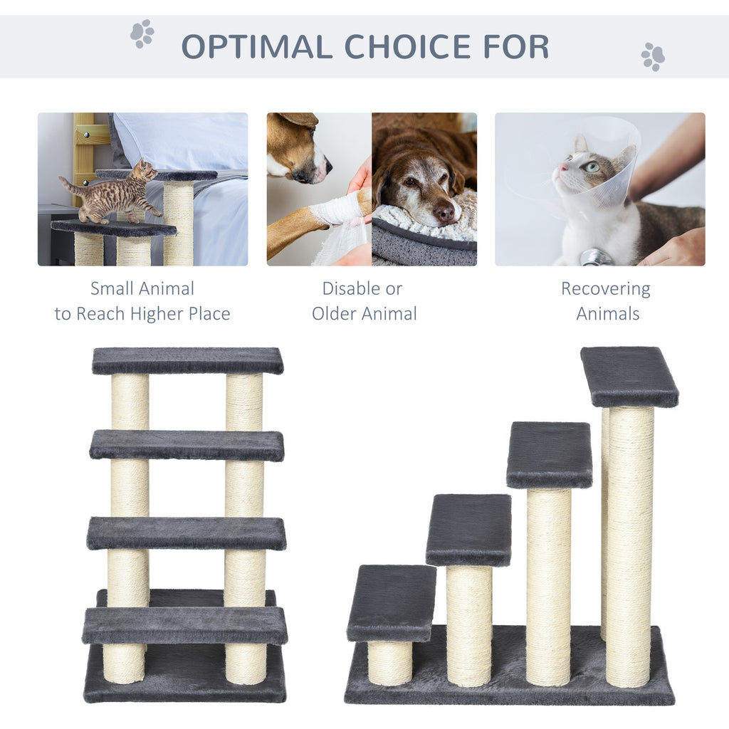 Arbre de chat avec 4 étapes pour les lits hauts avec poste de scratching sisal