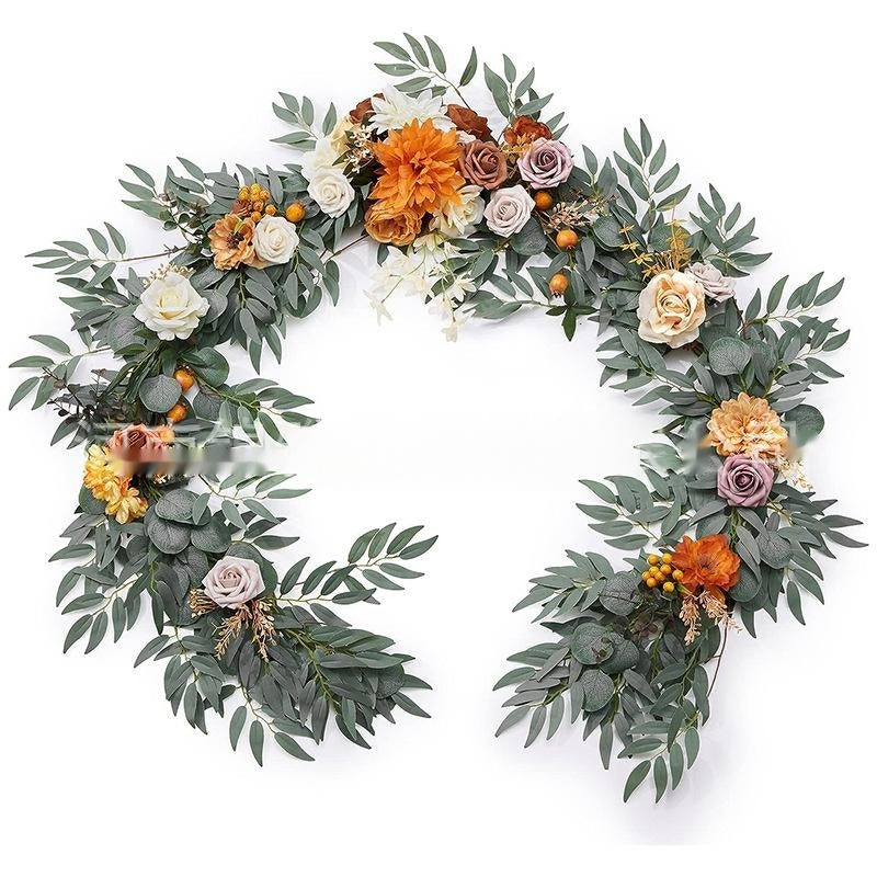 Eucalyptus Rose and Eucalyptus Flower Table and Rattan Chair Decoration