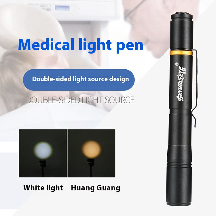 Mini-portable LED stylo-forme forte lampe de poche lampe jaune blanc