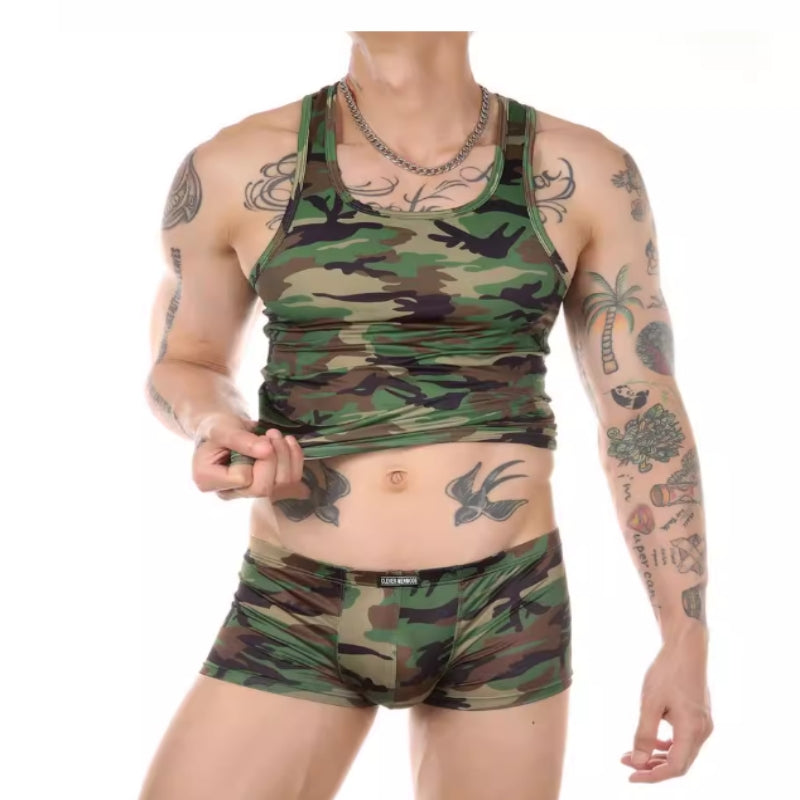 Entraînement de fitness pour hommes Camouflage boxeurs en forme de I