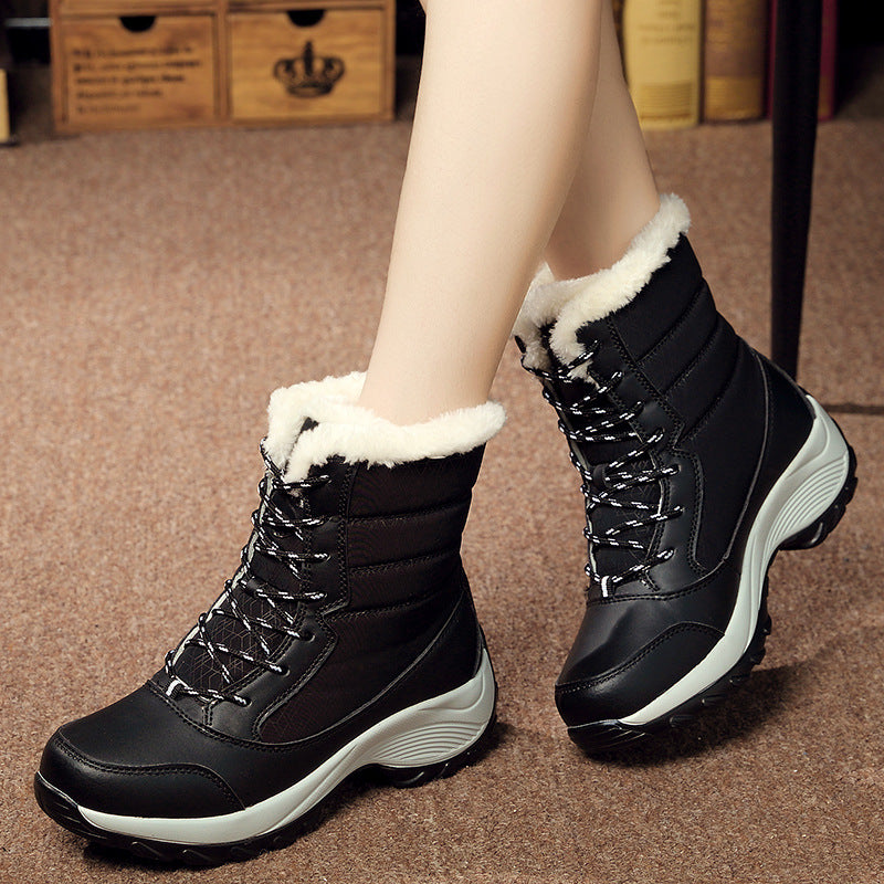 Chaussures femme haut-top en velours et chaussures imperméables