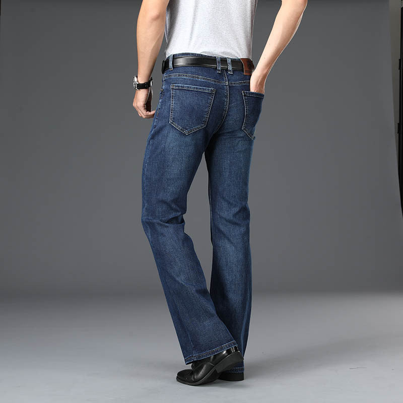 Pantalon de denim à jambes larges en feu, taille haute